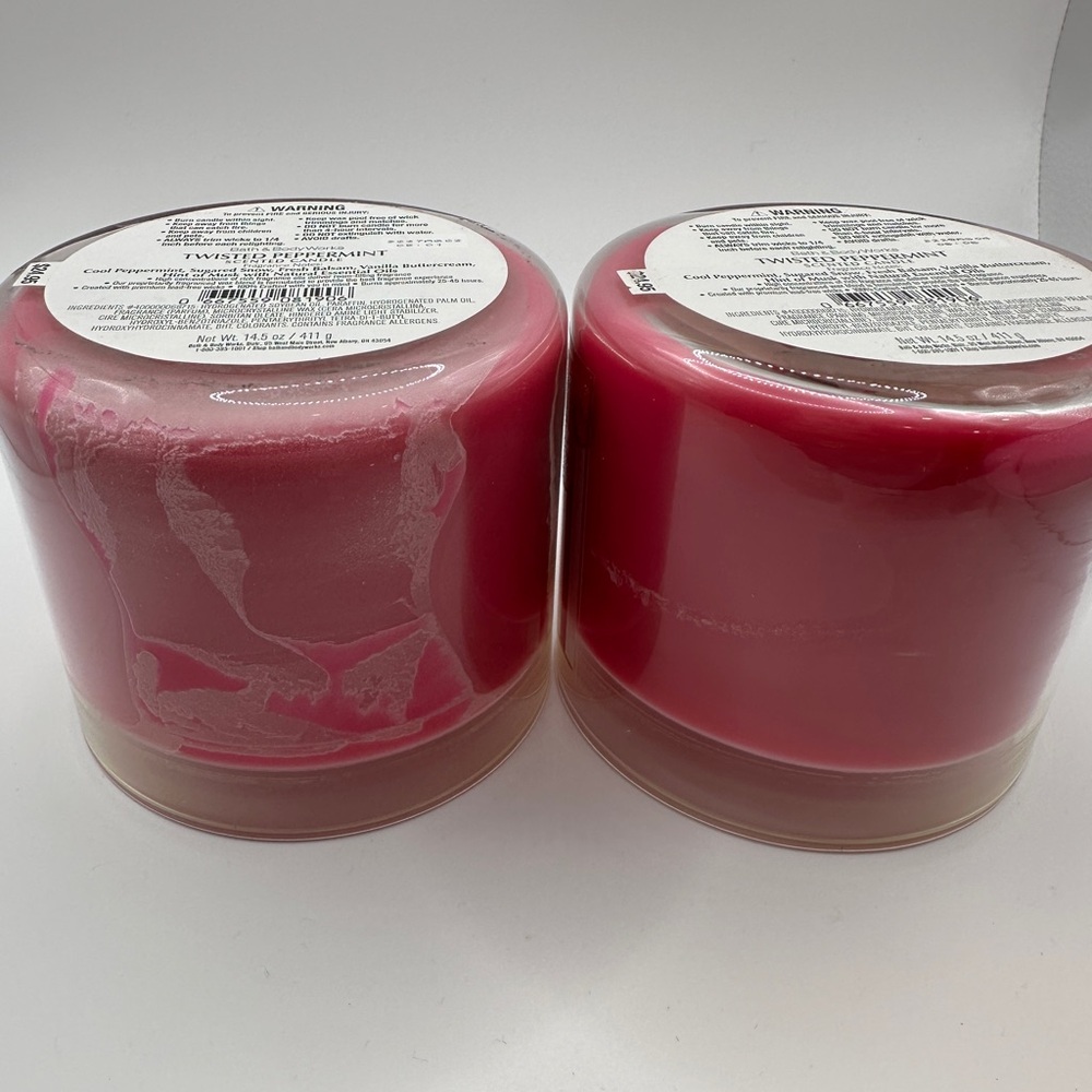 Bath & Body Works Twisted Peppermint Candle Duo - Hot Pink & Gold - Picture 5 of 5